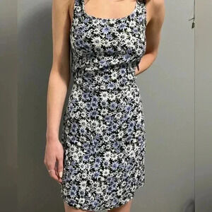 NWT Vintage American Eagle blue floral mini slip dress